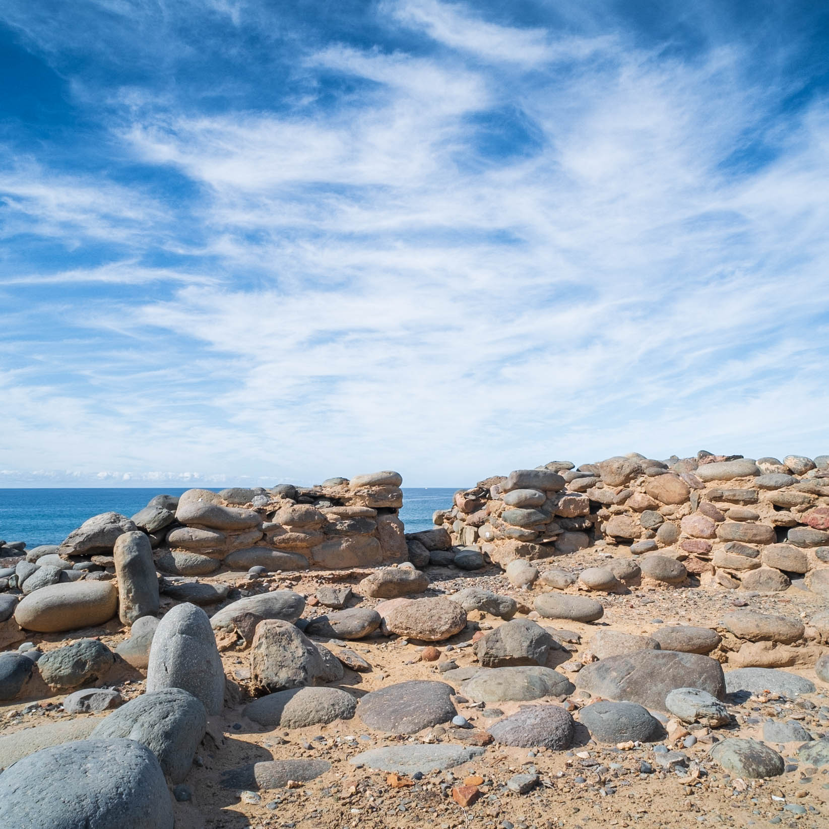 Restos del yacimiento arqueológico de Lomo Perera.